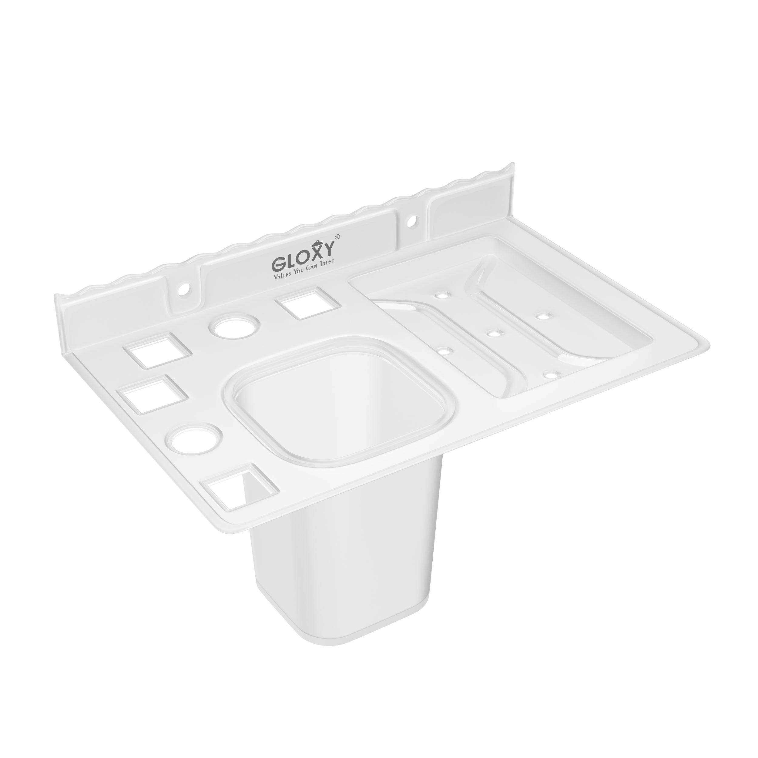 Acrylic Toothbrush & Tumbler Holder with Soap Dish